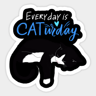 Everyday Is Caturday Quote For Cat Lovers Sticker